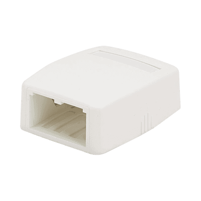 Caja de Montaje en Superficie, Para 2 Módulos Mini-Com, Color Blanco