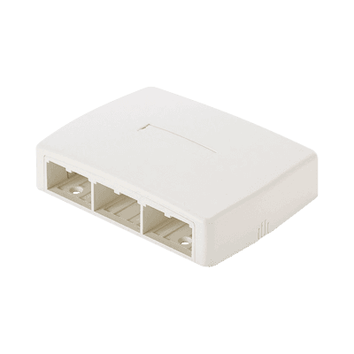 Caja de Montaje en Superficie, Para 6 Módulos Mini-Com, Color Blanco Mate