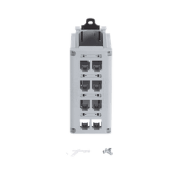 Panel de Parcheo Modular para Cobre, de Instalación en Riel DIN Estándar de 35mm, 8 Puertos Mini-Com, Color Gris