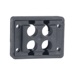 Pasacables de 4 Orificios de Marco Rectangular de 1.81" X 1.42", IP54,  para Cables Terminados, color Negro