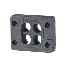 Pasacables de 4 Orificios de Marco Rectangular de 1.81" X 1.42", IP54,  para Cables Terminados, color Negro