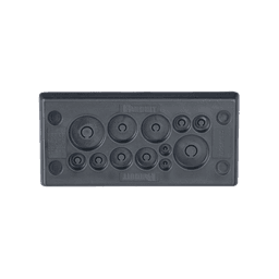 Pasacables Rectangular de Membrana, IP66, 3.39" x 1.42", 12 orificios, para Cables no Terminados. Color Negro