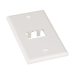 Placa de Pared Vertical / 2 Puertos Mini-Com / 69.8 x 114.3 mm / 2.75 x 4.5 pulg. / Blanco Mate / ABS