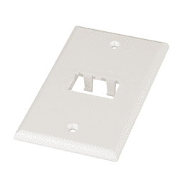 Placa de Pared Vertical / 2 Puertos Mini-Com / 69.8 x 114.3 mm / 2.75 x 4.5 pulg. / Blanco Mate / ABS