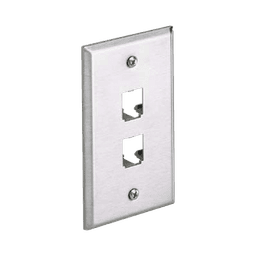 Placa de Pared Vertical, de Acero Inoxidable, Salida Para 2 Puertos Mini-Com