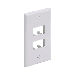 Placa de Pared Vertical Clásica, Salida Para 4 Puertos Mini-Com, Color Blanco