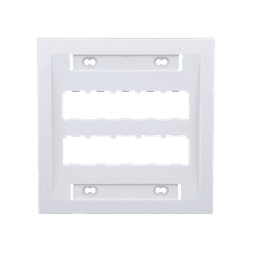 Placa de Pared Vertical Ejecutiva, Salida Para 10 Puertos Mini-Com, Con Espacios Para Etiquetas, Color Blanco