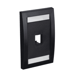 Placa de Pared Vertical Ejecutiva, Salida de 1 Puerto Mini-Com, Con Espacios Para Etiquetas, Color Negro