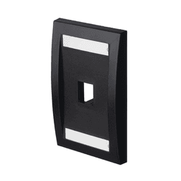 Placa de Pared Vertical Ejecutiva, Salida de 1 Puerto Mini-Com, Con Espacios Para Etiquetas, Color Negro