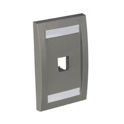 Placa de Pared Vertical Ejecutiva, Salida Para 1 Puerto Mini-Com, Con Espacios Para Etiquetas, Color Gris