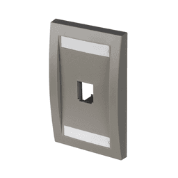 Placa de Pared Vertical Ejecutiva, Salida Para 1 Puerto Mini-Com, Con Espacios Para Etiquetas, Color Gris