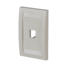 Placa de Pared Vertical Ejecutiva, Salida Para 1 Puerto Mini-Com, Con Espacios Para Etiquetas, Color Blanco Mate