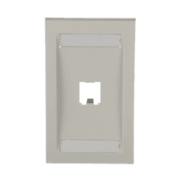 Placa de Pared Vertical Ejecutiva, Salida Para 1 Puerto Mini-Com, Con Espacios Para Etiquetas, Color Blanco Mate