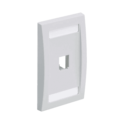 Placa de Pared Vertical Ejecutiva, Salida Para 1 Puerto Mini-Com, Con Espacios Para Etiquetas, Color Blanco