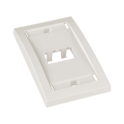 Placa de Pared Vertical Ejecutiva, Salida Para 2 Puertos Mini-Com, Con Espacios Para Etiquetas, Color Blanco Mate