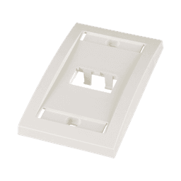 Placa de Pared Vertical Ejecutiva, Salida Para 2 Puertos Mini-Com, Con Espacios Para Etiquetas, Color Blanco Mate