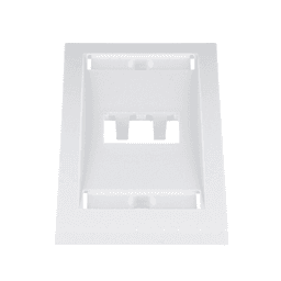 Placa de Pared Vertical Ejecutiva, Salida Para 2 Puertos Mini-Com, Con Espacios Para Etiquetas, Color Blanco