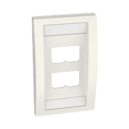 Placa de Pared Vertical Ejecutiva, Salida Para 4 Puertos Mini-Com, Con Espacios Para Etiquetas, Color Blanco Mate