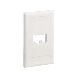 Placa de Pared Vertical Clásica, Salida Para 2 Puertos Mini-Com, Con Espacios Para Etiquetas, Color Blanco Mate