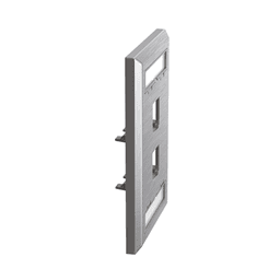 Placa de Pared Vertical, de Acero Inoxidable, Salida Para 2 Puertos Mini-Com, Con Espacios Para Etiquetas