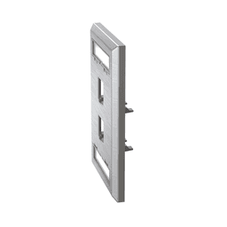 Placa de Pared Vertical, de Acero Inoxidable, Salida Para 2 Puertos Mini-Com, Con Espacios Para Etiquetas