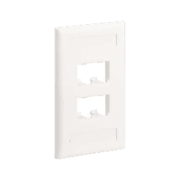 Placa de Pared Vertical Clásica, Salida Para 4 Puertos Mini-Com, Con Espacios Para Etiquetas, Color Blanco Mate