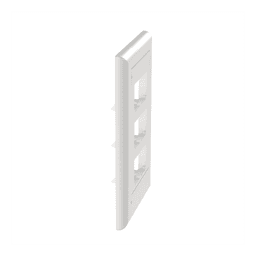 Placa de Pared Vertical Clásica, Salida Para 6 Puertos Mini-Com, Con Espacios Para Etiquetas, Color Blanco