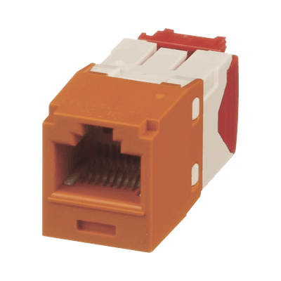 Conector Jack RJ45 Estilo TG, Mini-Com, Categoría 5e, de 8 posiciones y 8 cables, Color Naranja