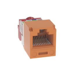 Conector Jack RJ45 Estilo T, Mini-Com, Categoría 5e, de 8 posiciones y 8 cables, Color Naranja