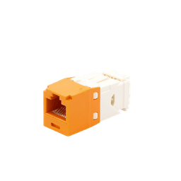 Conector Jack RJ45 Estilo TG, Mini-Com, Categoría 6, de 8 posiciones y 8 cables, Color Naranja