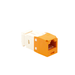 Conector Jack RJ45 Estilo TG, Mini-Com, Categoría 6, de 8 posiciones y 8 cables, Color Naranja