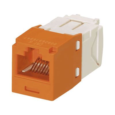 Conector Jack RJ45 Estilo TG, Mini-Com, Categoría 6, de 8 posiciones y 8 cables, Color Naranja