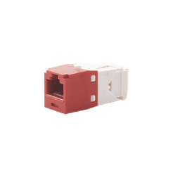 Conector Jack RJ45 Estilo TG, Mini-Com, Categoría 6, de 8 posiciones y 8 cables, Color Rojo