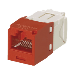 Conector Jack RJ45 Estilo TG, Mini-Com, Categoría 6, de 8 posiciones y 8 cables, Color Rojo