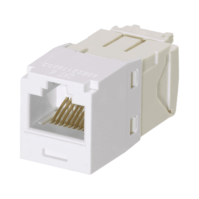 Conector Jack RJ45 Estilo TG, Mini-Com, Categoría 6, de 8 posiciones y 8 cables, Color Blanco