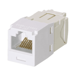 Conector Jack RJ45 Estilo TG, Mini-Com, Categoría 6, de 8 posiciones y 8 cables, Color Blanco