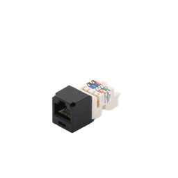 Conector Jack RJ45 Estilo TP, Mini-Com, Categoría 6, de 8 posiciones y 8 cables, Color Negro