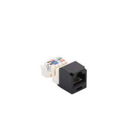 Conector Jack RJ45 Estilo TP, Mini-Com, Categoría 6, de 8 posiciones y 8 cables, Color Negro