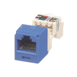 Conector Jack RJ45 Estilo TP, Mini-Com, Categoría 6, de 8 posiciones y 8 cables, Color Azul