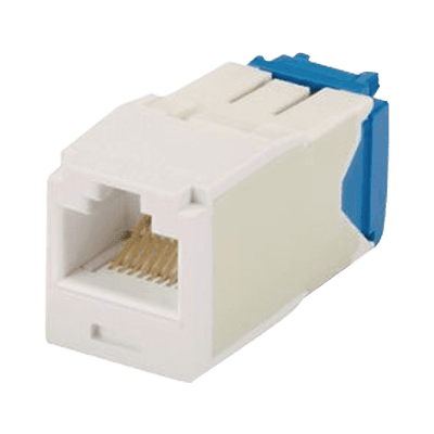 Conector Jack RJ45 Estilo TG, Mini-Com, Categoría 6A, de 8 posiciones y 8 cables, Color Marfil