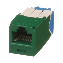 Conector Jack RJ45 Estilo TG, Mini-Com, Categoría 6A, de 8 posiciones y 8 cables, Color Verde