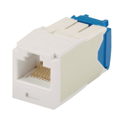 Conector Jack RJ45 Estilo TG, Mini-Com, Categoría 6A, de 8 posiciones y 8 cables, Color Blanco