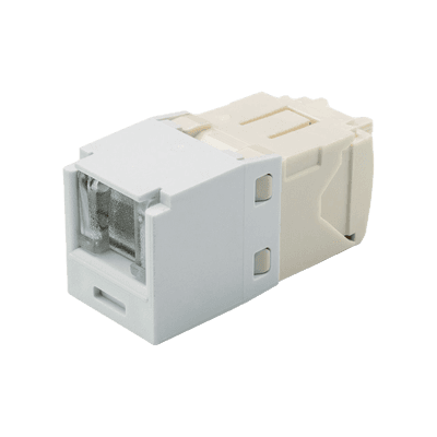 Conector Jack RJ45 Estilo TG con Ventana, Mini-Com, Categoría 6, de 8 posiciones y 8 cables, Color Blanco