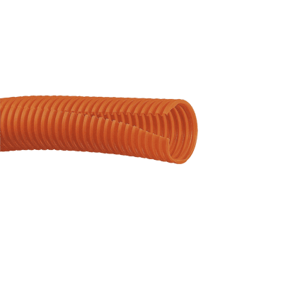 Tubo Corrugado Abierto para Protección de Cables, .50 (12.7 mm) de Diámetro, 30.5 m de Largo, Color Naranja