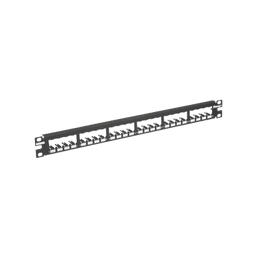 Panel de Parcheo Modular Mini-Com (Sin Conectores), Plano, Totalmente Blindado, de 24 puertos, 1UR