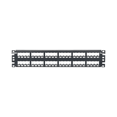 Panel de Parcheo Modular Mini-Com (Sin Conectores), Plano, Totalmente Blindado, de 48 puertos, 2UR