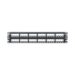 Panel de Parcheo Modular Mini-Com (Sin Conectores), Plano, Totalmente Blindado, de 48 puertos, 2UR