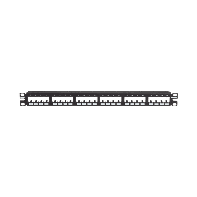 Panel de Parcheo Modular Mini-Com (Sin Conectores), Plano de Instalación al Ras, Sin Blindaje, de 24 puertos, 1UR