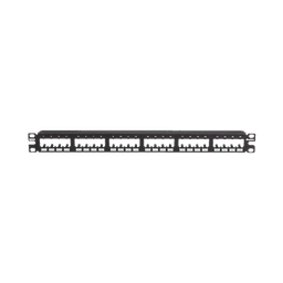 Panel de Parcheo Modular Mini-Com (Sin Conectores), Plano de Instalación al Ras, Sin Blindaje, de 24 puertos, 1UR