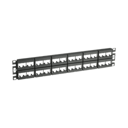 Panel de Parcheo Modular Mini-Com (Sin Conectores), Plano, Sin Blindaje, de 48 puertos, 2 UR